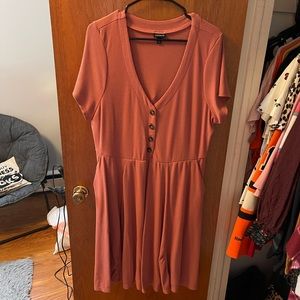torrid Rusty Rose Button-Front Mini Dress
